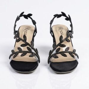 Rose Gold Crystal Leaf Glass Heels