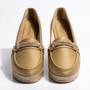 Chic Satin Platform Loafer Heels